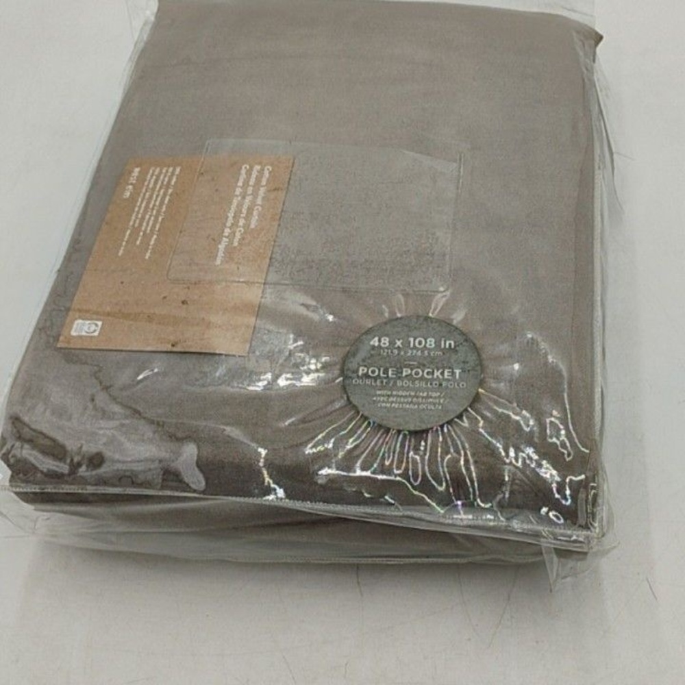 West Elm Cotton Velvet Curtain Panel 48x108 Pole Pocket Mocha Modern Window
